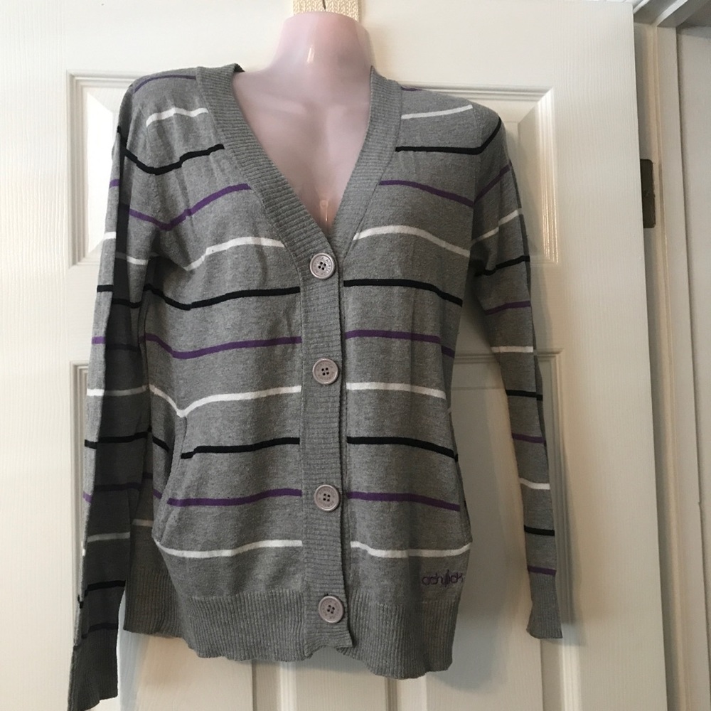 NWOT ACRYLICK button up sweater/cardigan Sz S